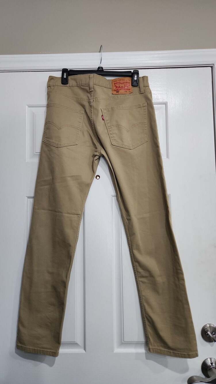 Levi's 502 Taper Fit Khaki Chino Pants W31 L32 - Picture 3 of 7